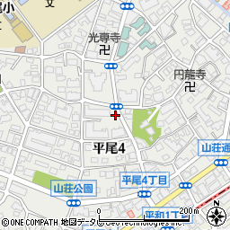福岡県福岡市中央区平尾周辺の地図
