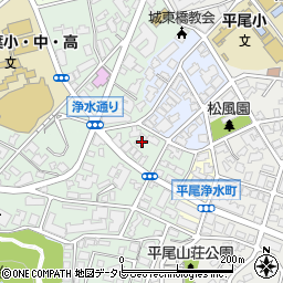 福岡県福岡市中央区平尾浄水町1-3周辺の地図