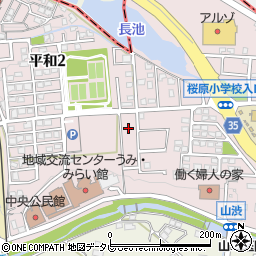 福岡県宇美町（糟屋郡）平和周辺の地図