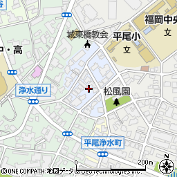 福岡県福岡市中央区平丘町周辺の地図