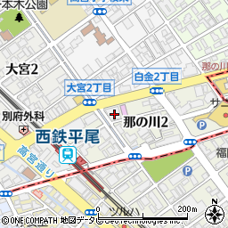 福岡銀行平尾支店周辺の地図