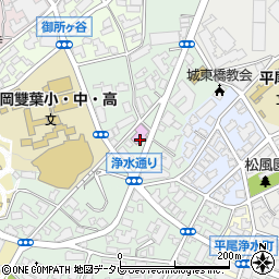 福岡県福岡市中央区浄水通5-7周辺の地図