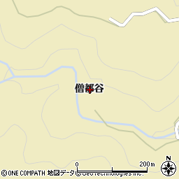 徳島県海部郡海陽町船津僧都谷周辺の地図