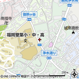福岡県福岡市中央区浄水通6-22周辺の地図