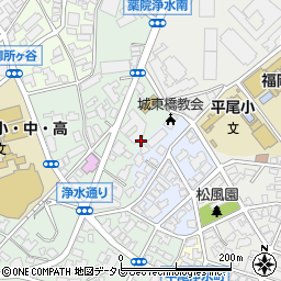 福岡県福岡市中央区浄水通3周辺の地図