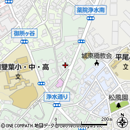 福岡県福岡市中央区浄水通周辺の地図