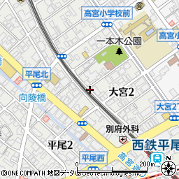 福岡県福岡市中央区大宮2丁目周辺の地図