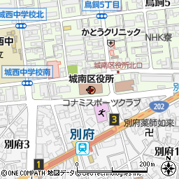 福岡市役所　城南区役所保護課周辺の地図