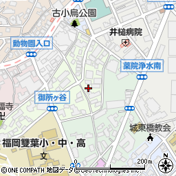 福岡県福岡市中央区御所ヶ谷2-32周辺の地図