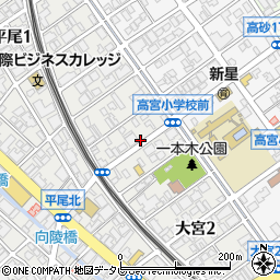 福岡県福岡市中央区大宮周辺の地図