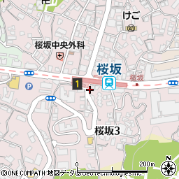 セブンイレブン福岡桜坂店周辺の地図