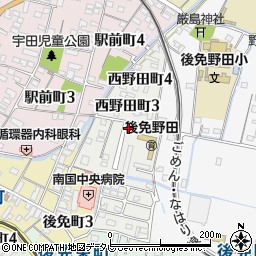 高知県南国市西野田町周辺の地図