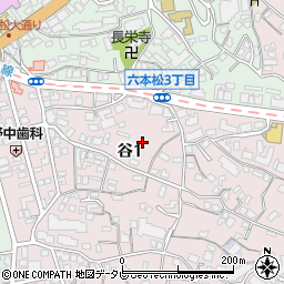 福岡県福岡市中央区谷1丁目周辺の地図