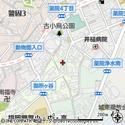 福岡県福岡市中央区御所ヶ谷1-11周辺の地図