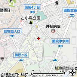 福岡県福岡市中央区御所ヶ谷2-41周辺の地図