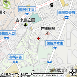 福岡県福岡市中央区御所ヶ谷2-7周辺の地図