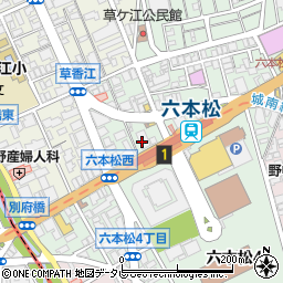 福岡銀行六本松支店周辺の地図