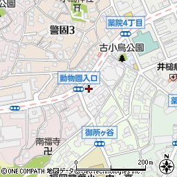 福岡県福岡市中央区古小烏町周辺の地図