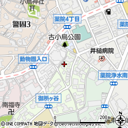 福岡県福岡市中央区御所ヶ谷1-28周辺の地図