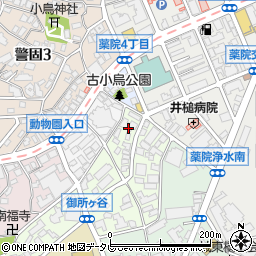 福岡県福岡市中央区御所ヶ谷1-6周辺の地図