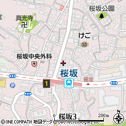 福岡県福岡市中央区桜坂周辺の地図