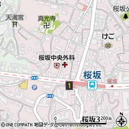福岡桜坂郵便局周辺の地図