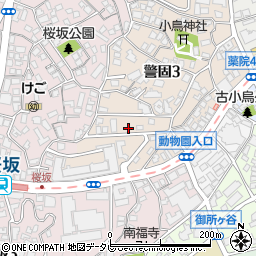 福岡県福岡市中央区警固3丁目7周辺の地図