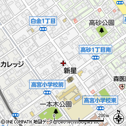 福岡県福岡市中央区白金周辺の地図