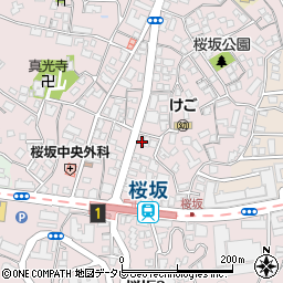 セブンイレブン福岡桜坂１丁目店周辺の地図
