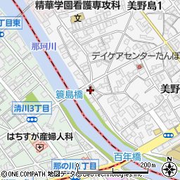 福岡美野島郵便局周辺の地図