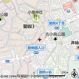 福岡県福岡市中央区警固3丁目3-24周辺の地図