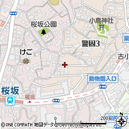 福岡県福岡市中央区警固3丁目8-8周辺の地図