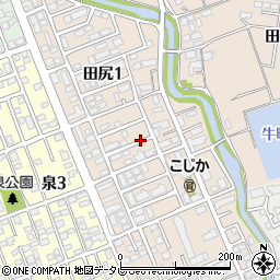 福岡県福岡市西区田尻周辺の地図