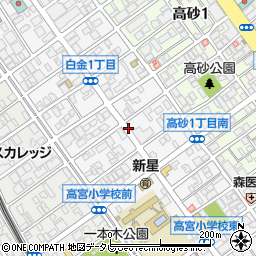 ココカラファイン福岡白金店周辺の地図