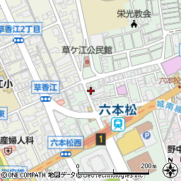 兎月　六本松本店周辺の地図