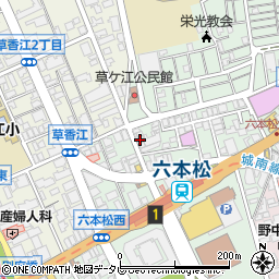 兎月　六本松本店周辺の地図