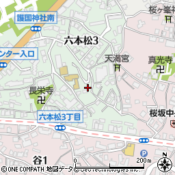 六本松1号公園周辺の地図