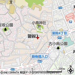 福岡県福岡市中央区警固3丁目9-53周辺の地図