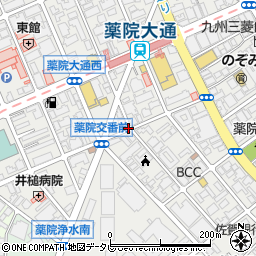 福岡県福岡市中央区薬院周辺の地図