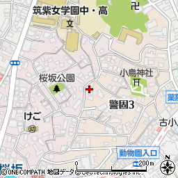 福岡県福岡市中央区警固3丁目9-36周辺の地図