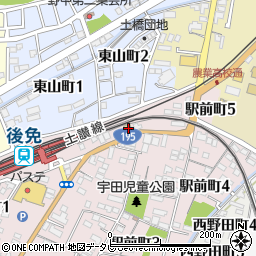 ファミリーマート後免駅前店周辺の地図