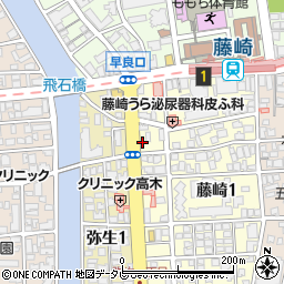 西日本新聞エリアセンター　藤崎周辺の地図
