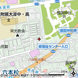 福岡県福岡市中央区六本松周辺の地図