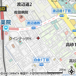 福岡三省堂ビル周辺の地図