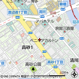 福岡中央銀行渡辺通支店 ＡＴＭ周辺の地図