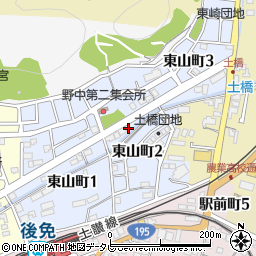 高知県南国市東山町周辺の地図