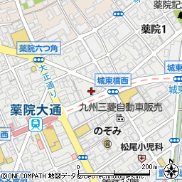 福岡県福岡市中央区薬院1丁目9周辺の地図