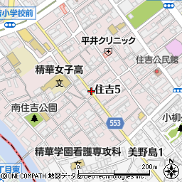 三井のリパーク　美野島通り周辺の地図