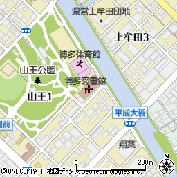 福岡市博多図書館周辺の地図