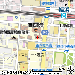 福岡市役所西区役所　健康課・エイズ・ダイヤル周辺の地図